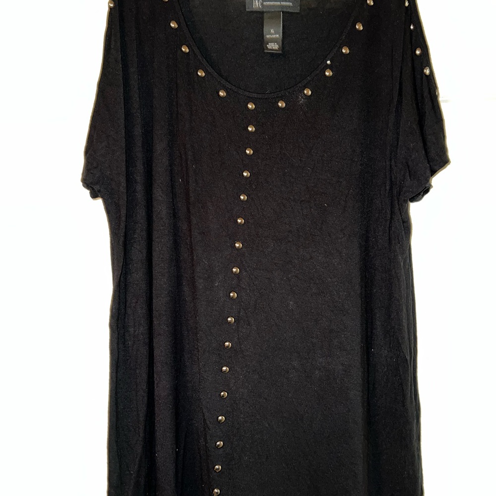 Womens black cold shoulder top